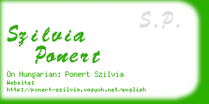 szilvia ponert business card